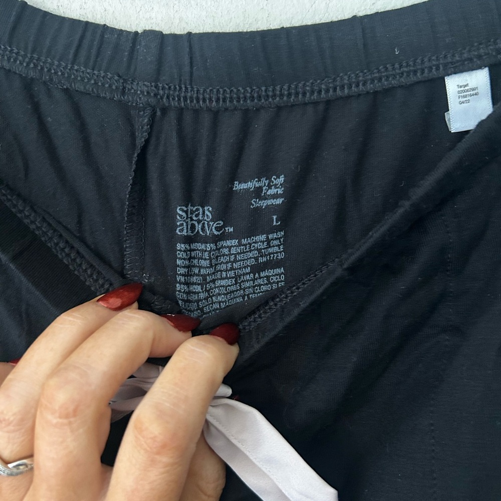 Stars Above Large Black Pajama Shorts with Pockets - Picture 2 of 4